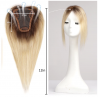 12-Inch Ombre Blonde Silk Base Straight Hair Topper - 100% Remy Human Hair Clip-In, 150% Density