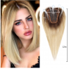 12-Inch Ombre Blonde Silk Base Straight Hair Topper - 100% Remy Human Hair Clip-In, 150% Density